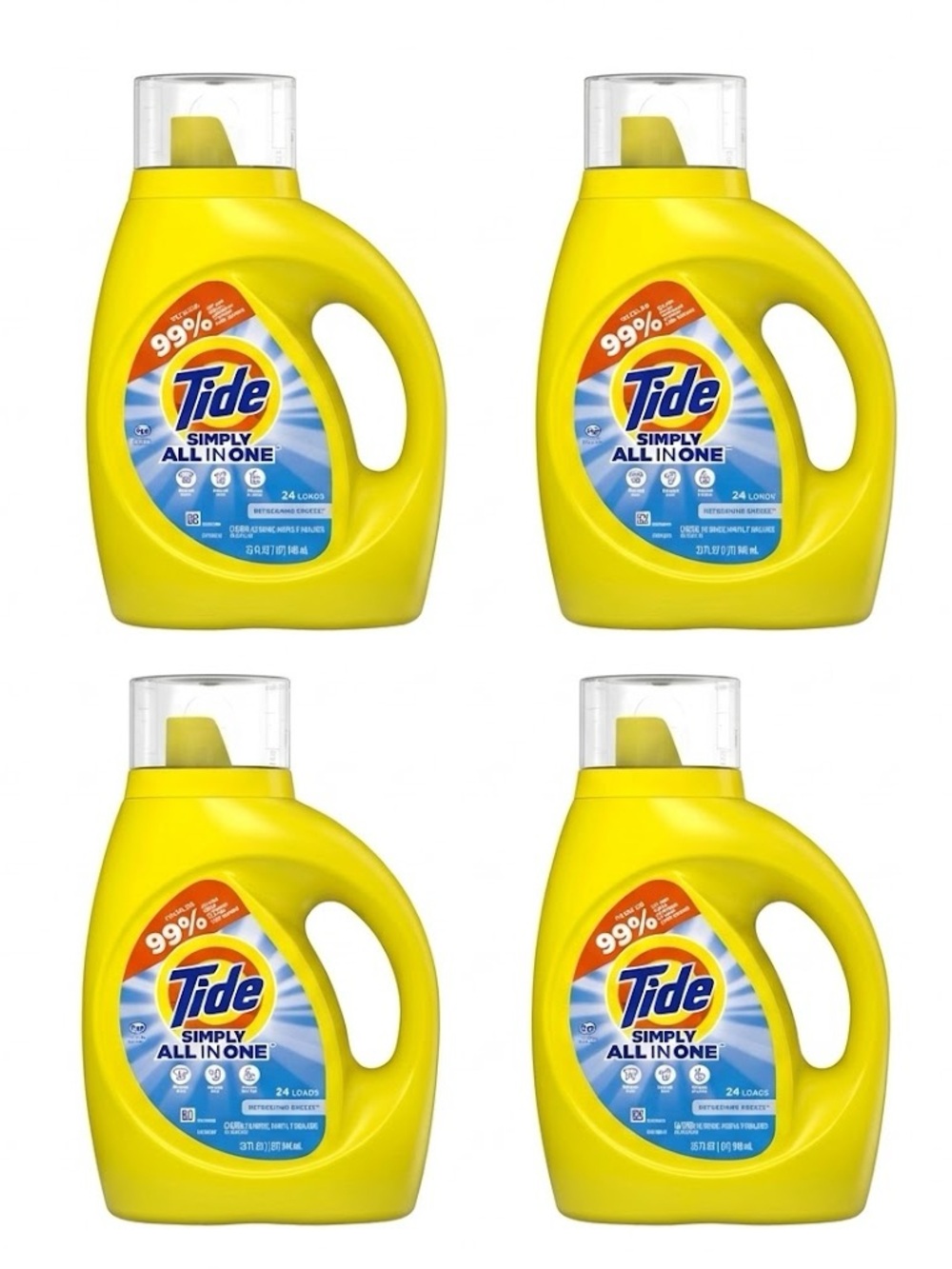 NWT Tide Simply All 8n One Detergent 32oz x 4 set of 4